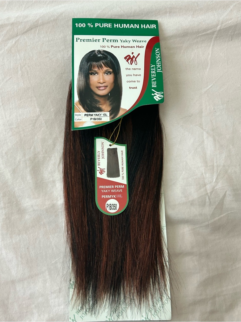 Human Hair Premier Perm Yaky Straight 10 inch Extensions Color P1B/350